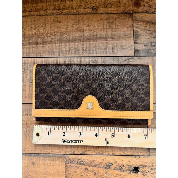 Céline Macadam Long wallet Classic Brown w/Tan leather trim - Picture 12 of 13